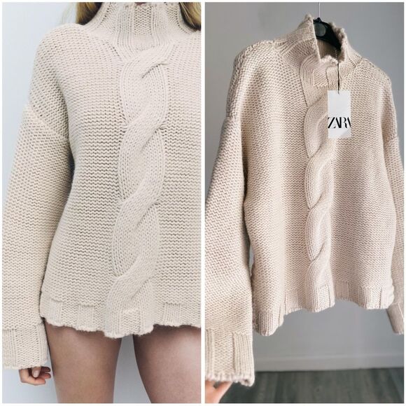 ZARA CABLE KNIT SWEATER CHUNKY - Picture 3 of 10